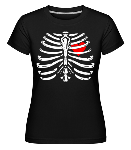 Skeleton with heart - Camiseta Shirtinator para mujer - Negro - delante