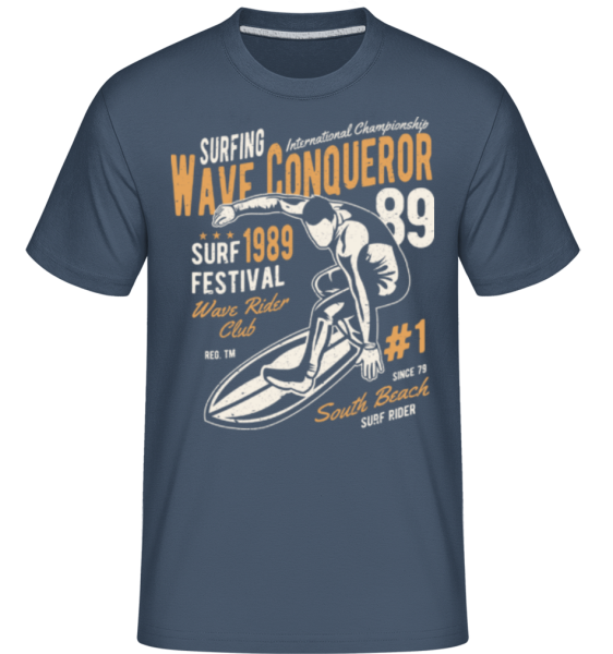 Wave Conqueror -  Shirtinator Men's T-Shirt - Denim - imagedescription.FrontImage