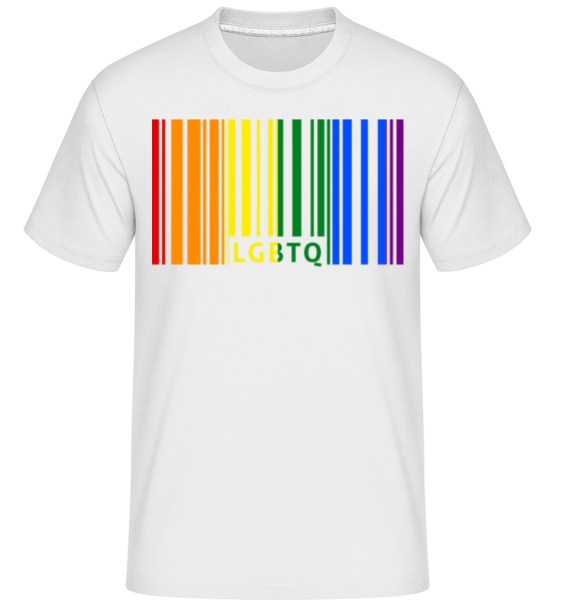 LGBTQ Barcode - Camiseta Shirtinator para hombre - Blanco - delante