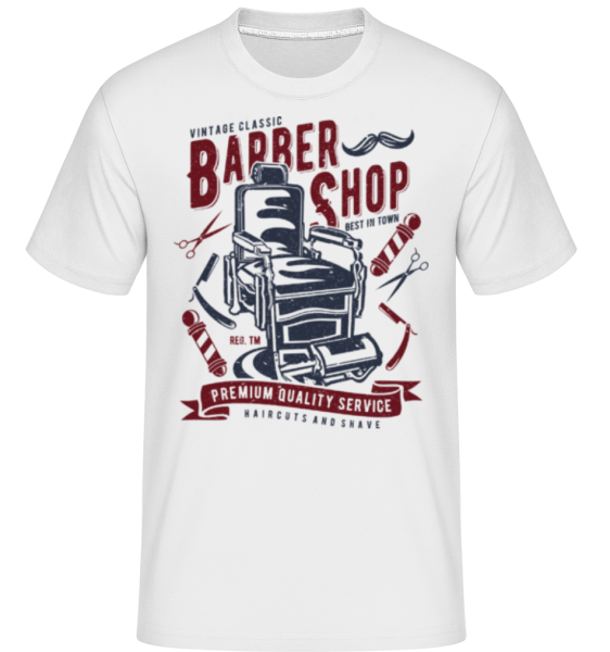 Vintage Barber Shop -  Shirtinator Men's T-Shirt - White - imagedescription.FrontImage