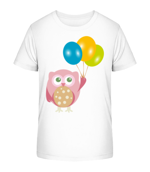 Cute Owl With Balloons - Camiseta ecológica para niños Stanley Stella - Blanco - delante