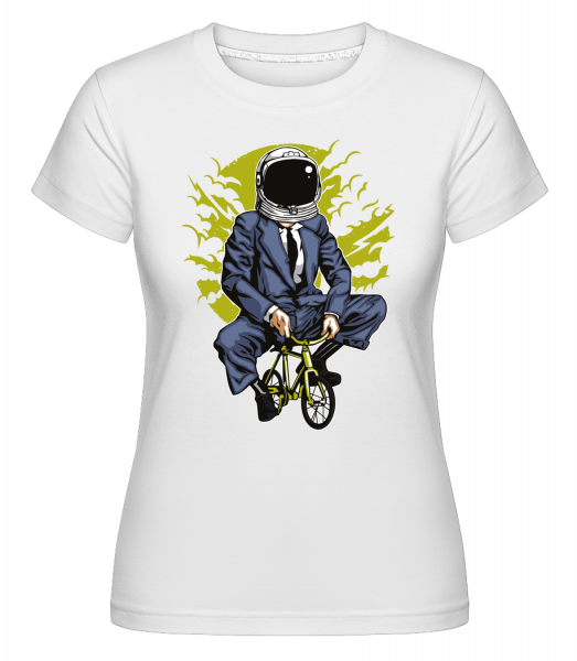 Bike To The Moon - Shirtinator Frauen T-Shirt - Weiß - Vorn