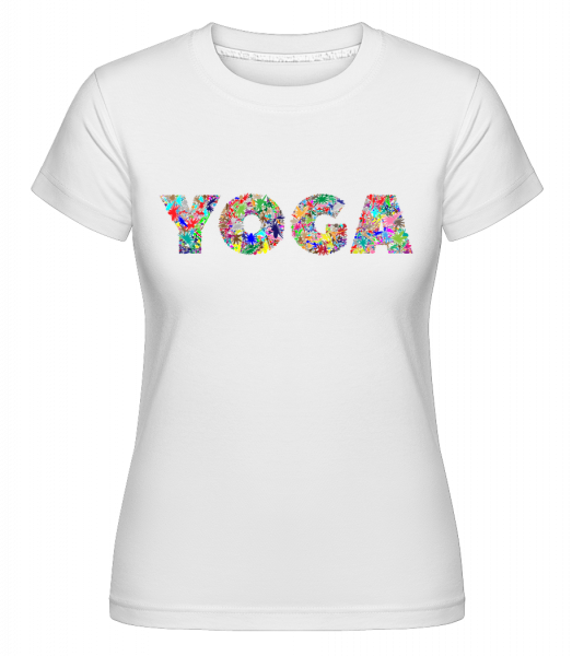 Yoga Blumen - Shirtinator Frauen T-Shirt - Weiß - Vorn