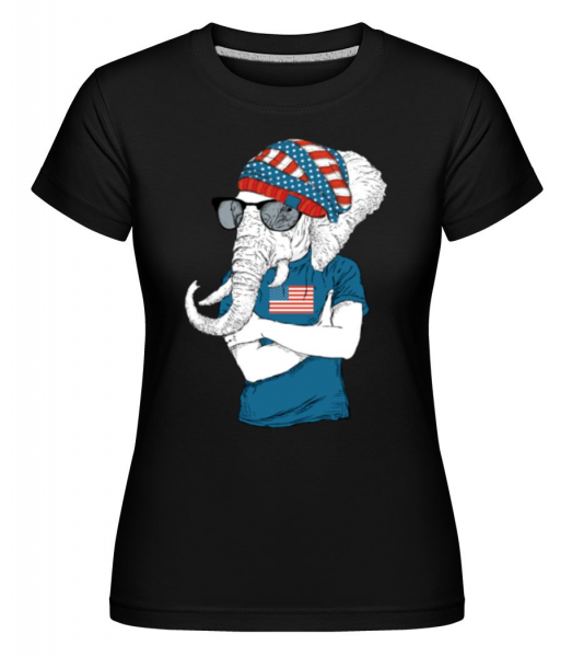 Hipster Elefant - Shirtinator Frauen T-Shirt - Schwarz - Vorne