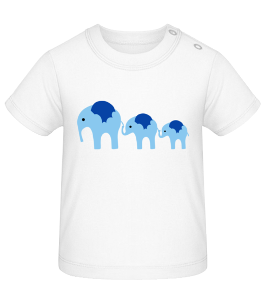 Elephants Family Baby - Camiseta de bebé - Blanco - delante