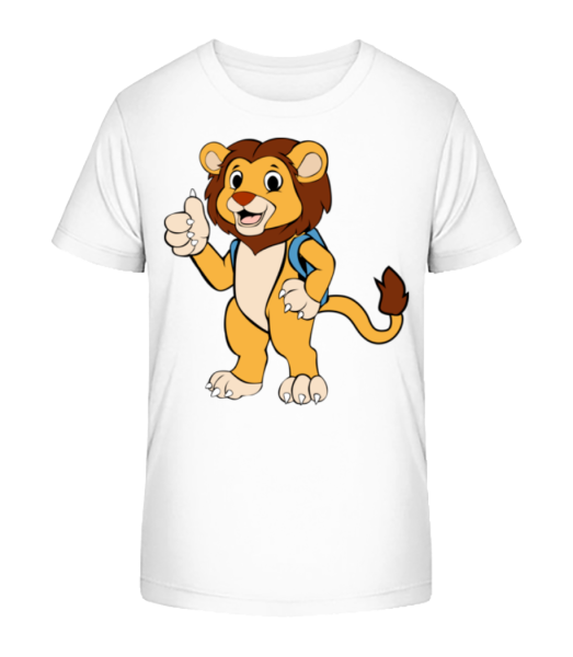 Cute Lion With Bag - Camiseta ecológica para niños Stanley Stella - Blanco - delante