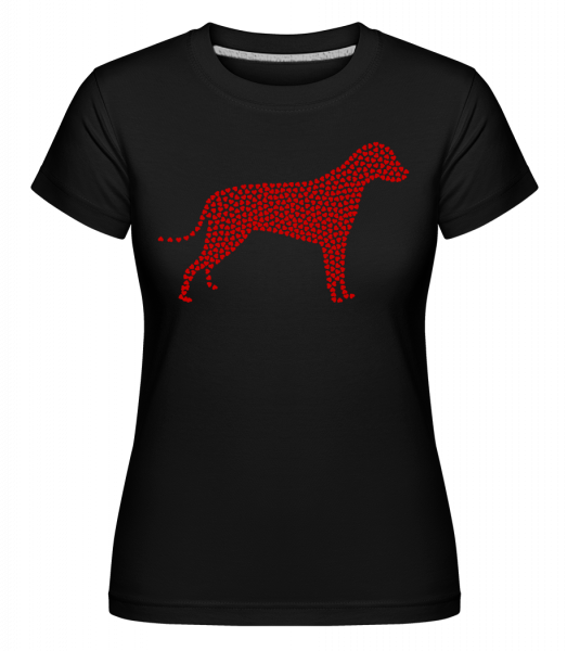 Herz Hund - Shirtinator Frauen T-Shirt - Schwarz - Vorn